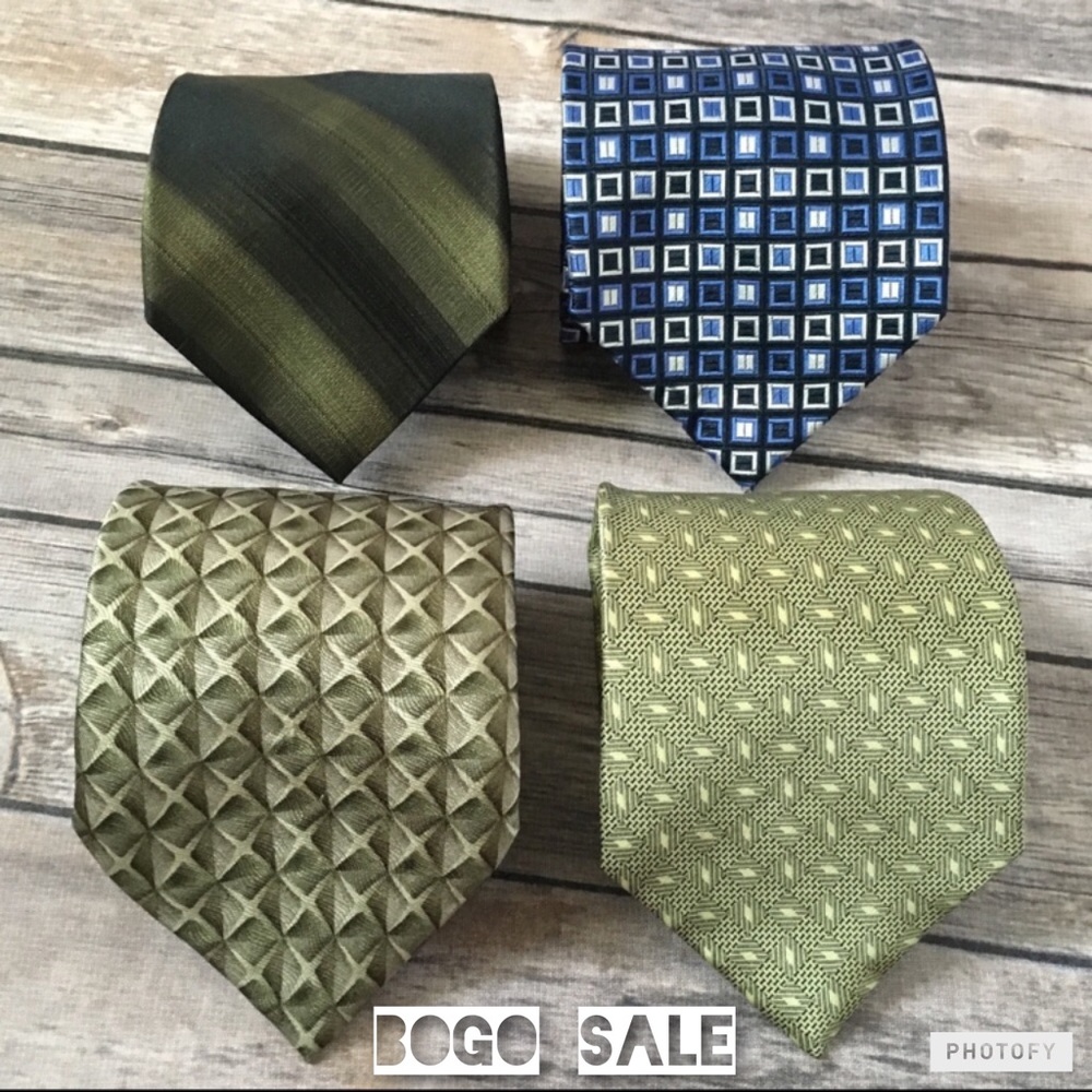 {BOGO}NWOT SILK DESIGNER TIES-BUNDLE OF 4